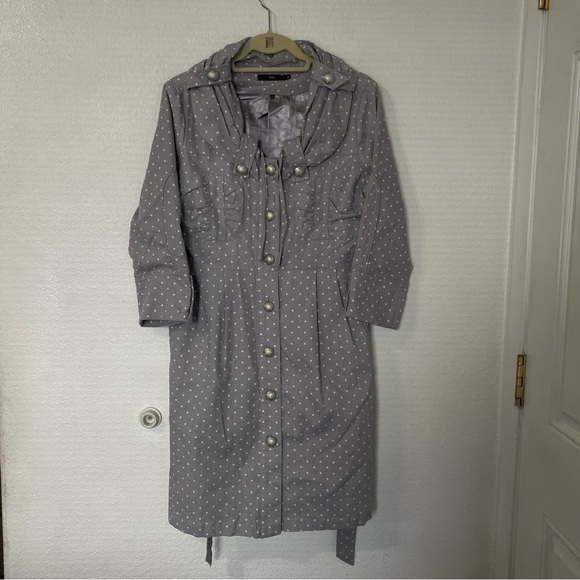 Azelhazelhazelhazelhaze polka dot y2k 2000s blazer trench coat jacket - Picture 1 of 4